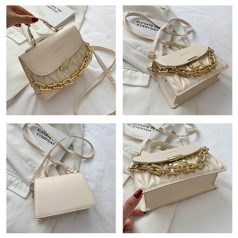 #added collection Leather Flap Crossbody Handbag