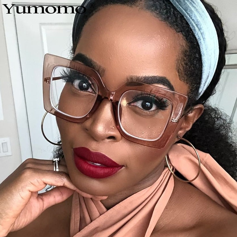 Vintage Transparent Square Eyewear