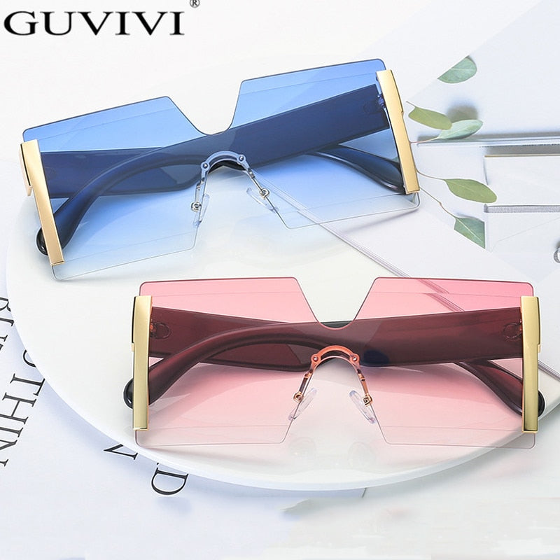 #added collection Fashion Oversized Square Rimless Eyewear
