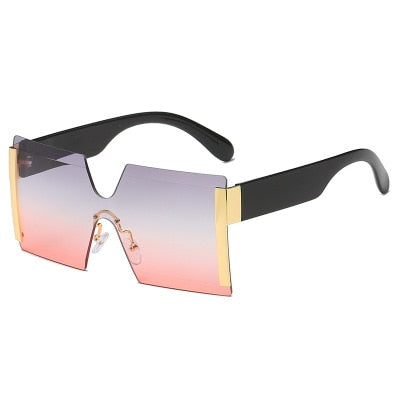 #added collection Fashion Oversized Square Rimless Eyewear