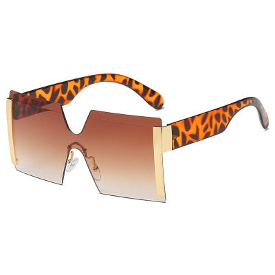 #added collection Fashion Oversized Square Rimless Eyewear