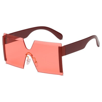 #added collection Fashion Oversized Square Rimless Eyewear
