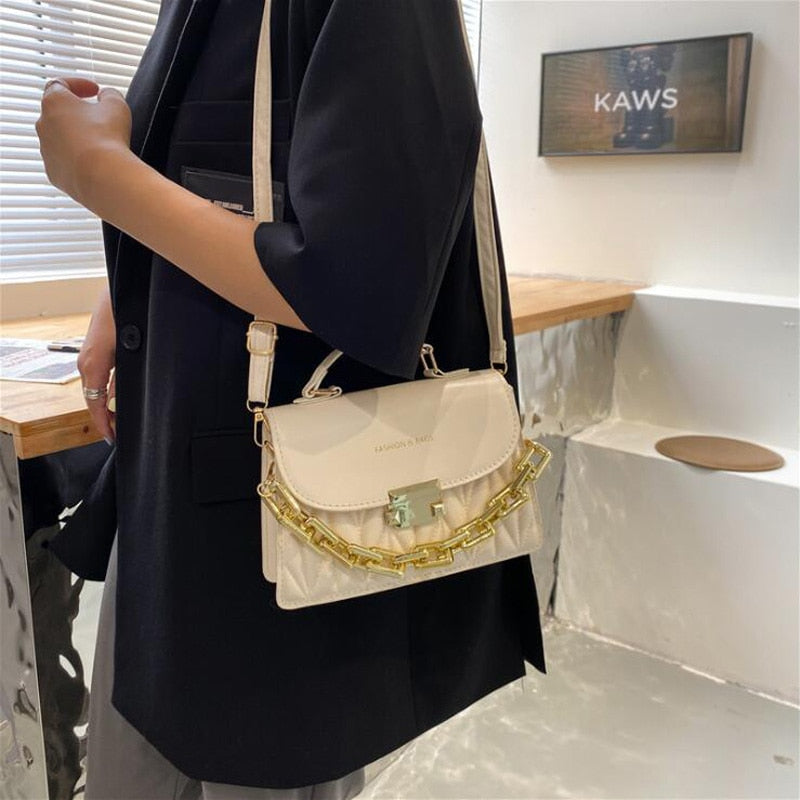 #added collection Leather Flap Crossbody Handbag