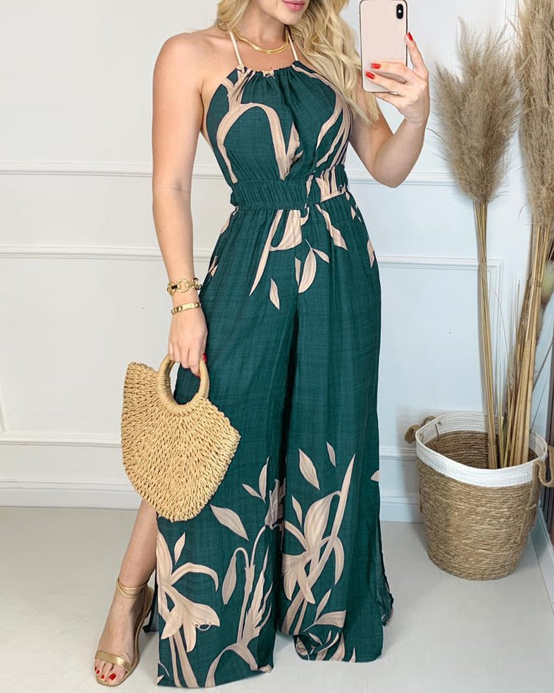 Halter Colorblock Jumpsuit