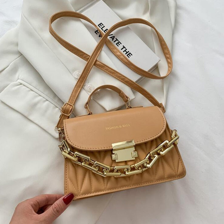 #added collection Leather Flap Crossbody Handbag