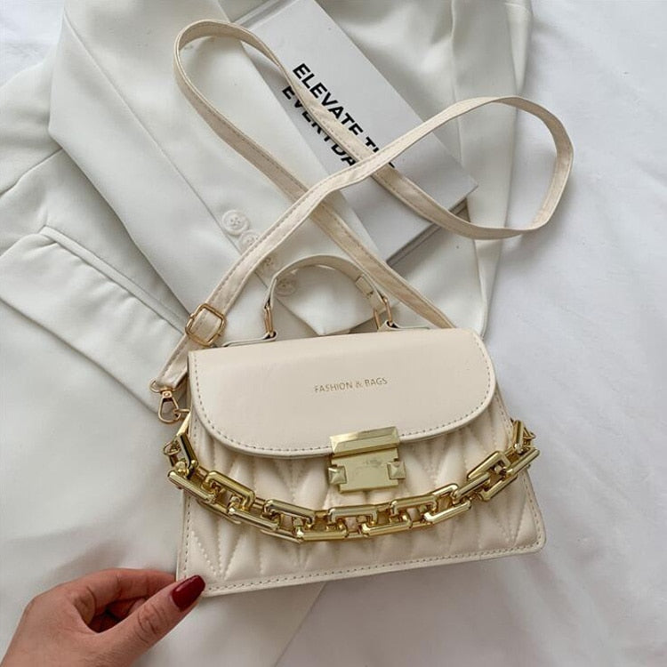 #added collection Leather Flap Crossbody Handbag