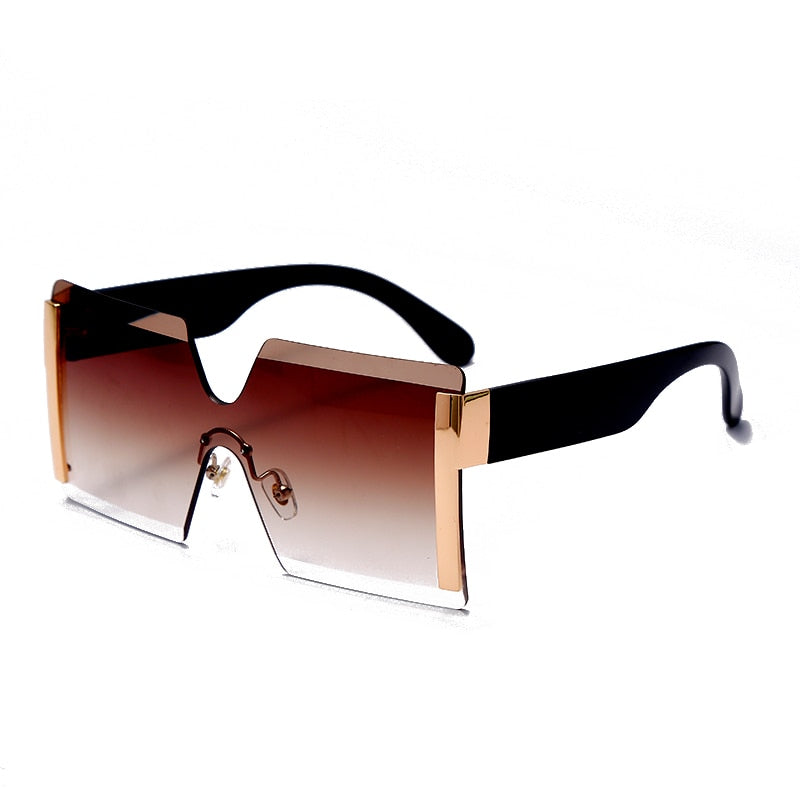 #added collection Fashion Oversized Square Rimless Eyewear
