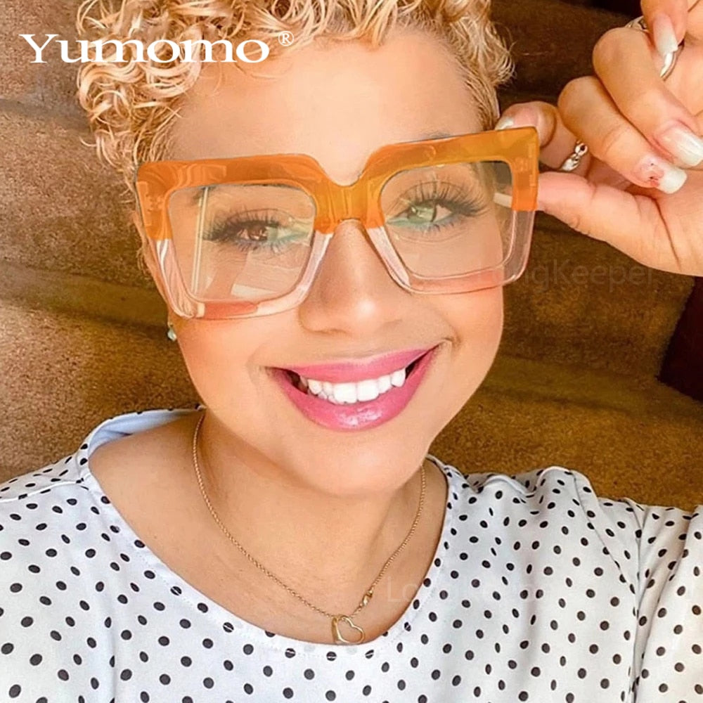 Vintage Transparent Square Eyewear