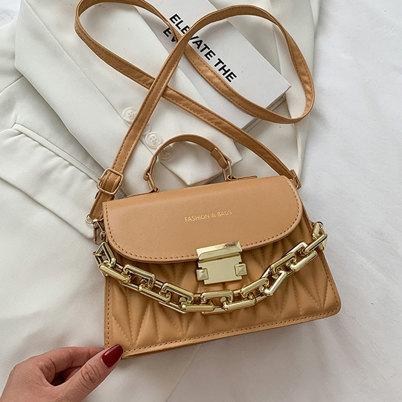#added collection Leather Flap Crossbody Handbag