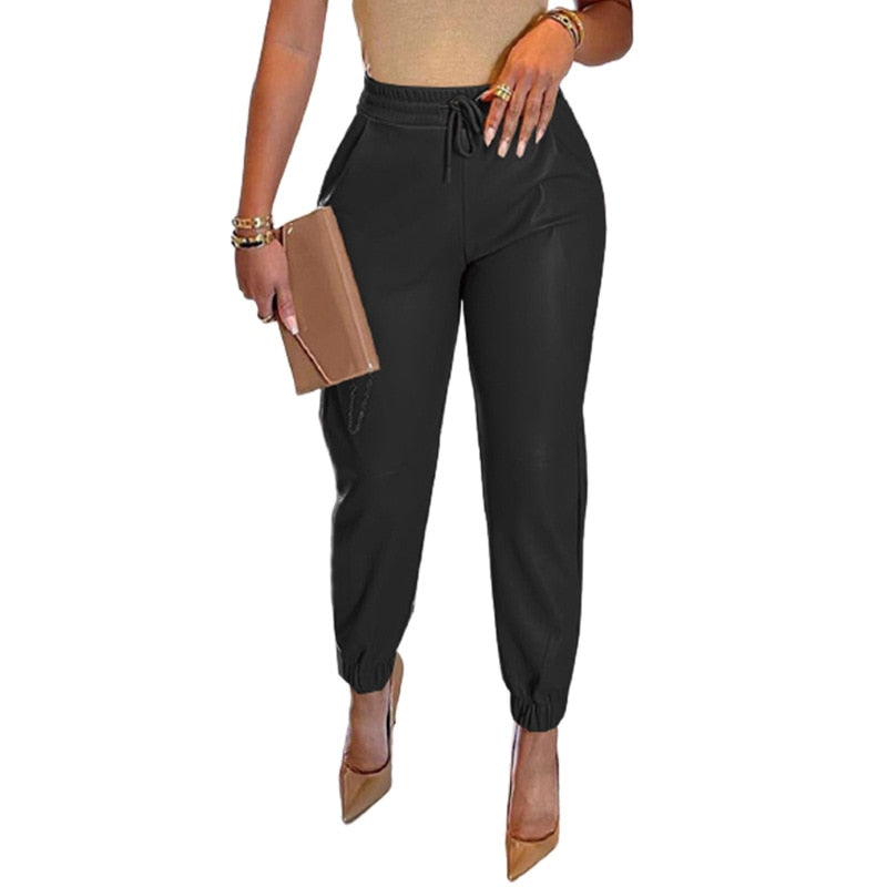 Leather High Waist Trousers