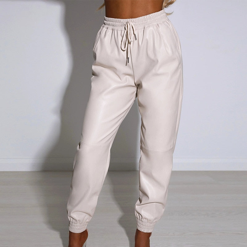 Leather High Waist Trousers