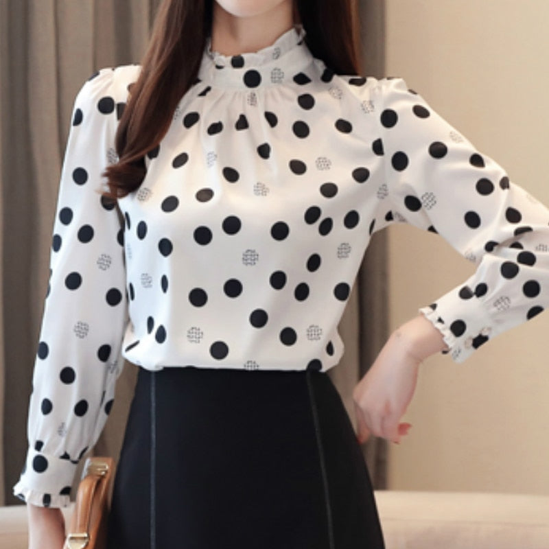 Polka Dot ruffless Blouse