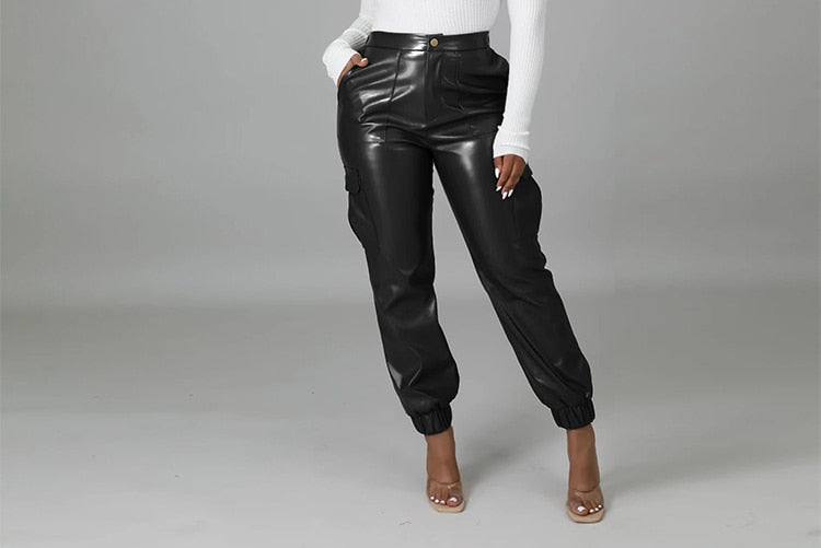 Leather High Waist Trousers