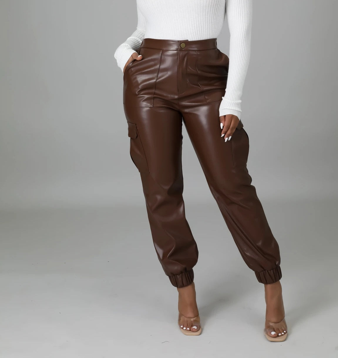Leather High Waist Trousers