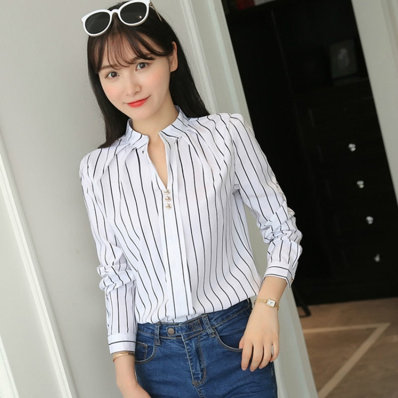 Stripe Print Casual Long Sleeve
