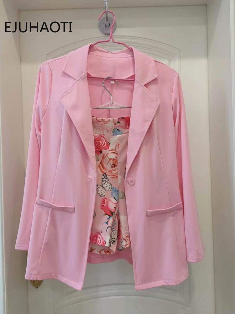 Casual Two Piece Blazer Shorts