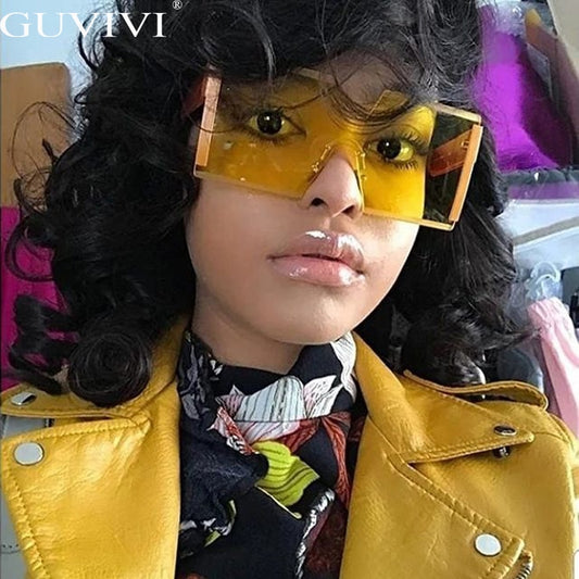 #added collection Fashion Oversized Square Rimless Eyewear