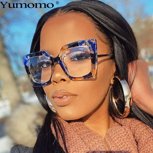 Vintage Transparent Square Eyewear