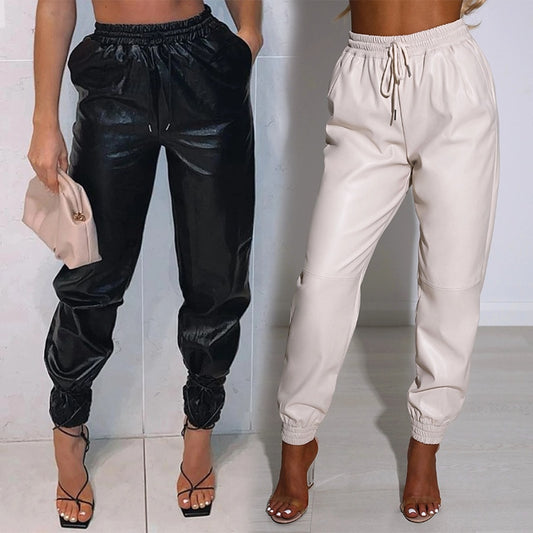 Leather High Waist Trousers